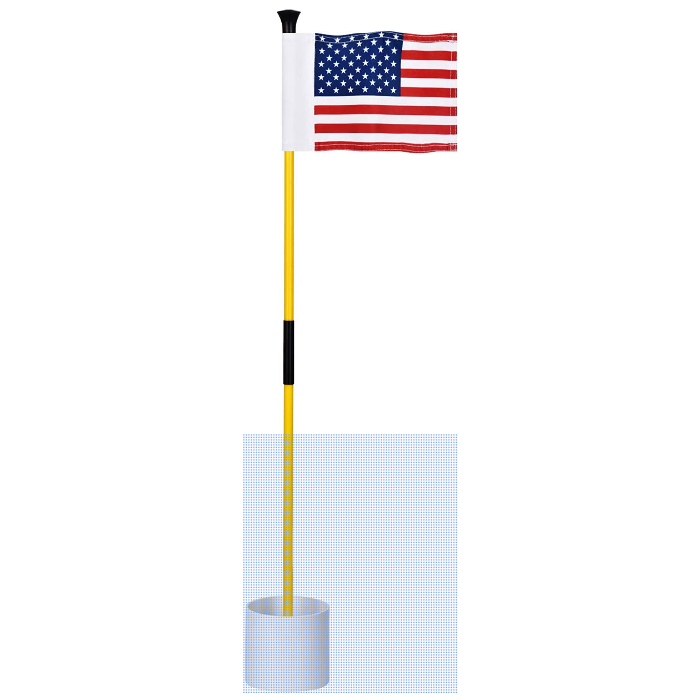 KINGTOP Putting Green Flagstick – 3 Feet, Fiberglass Portable 2-Section  Design, Hole  Cup Set (Double Sided American Flag) – Turf Care Store